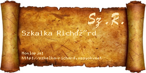 Szkalka Richárd névjegykártya